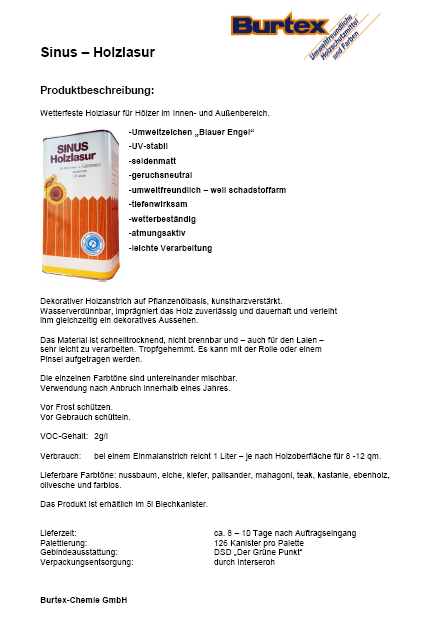 Sinus-Holzlasur
